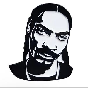 Snoop Dogg American Rapper Enamel Pin, Black & White